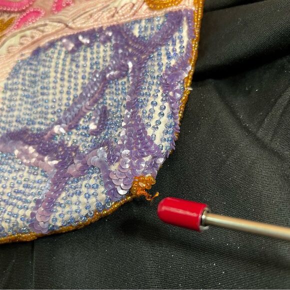 Beaded and Sequin Silk Formal Vintage Purse - Picture 8 of 8